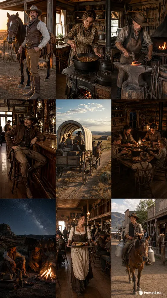 Photorealistic Far West Cowboy Lives