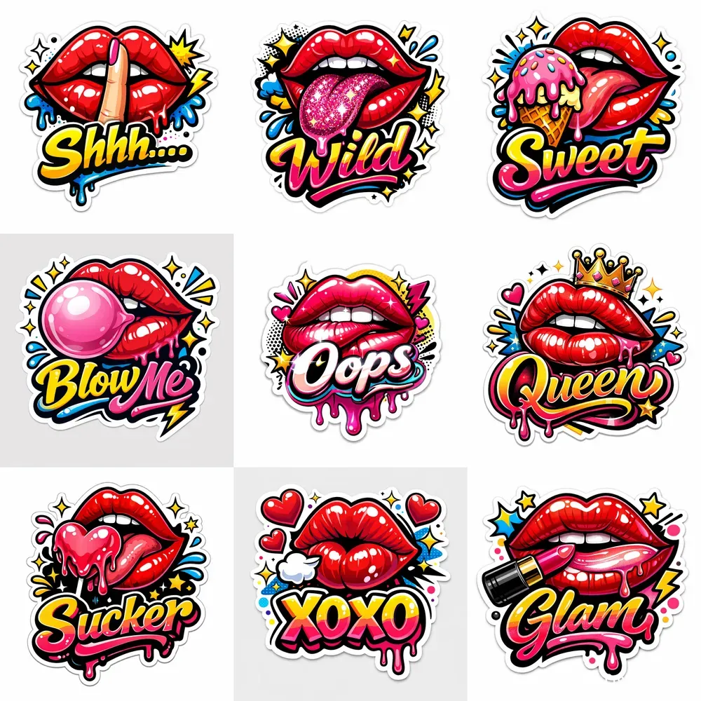 Bold Pop Art Lips Sticker Generator