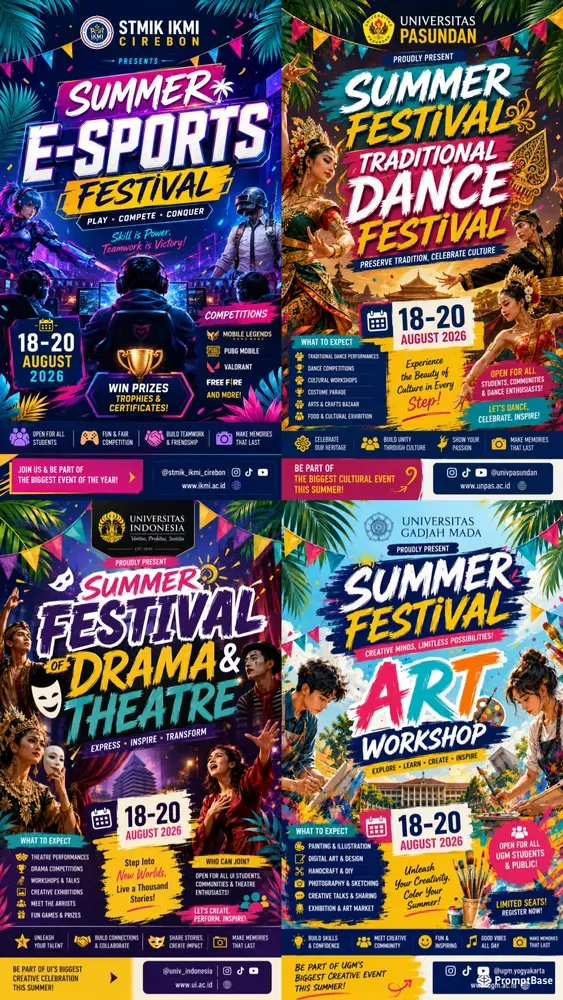 University Summer Festival Posters