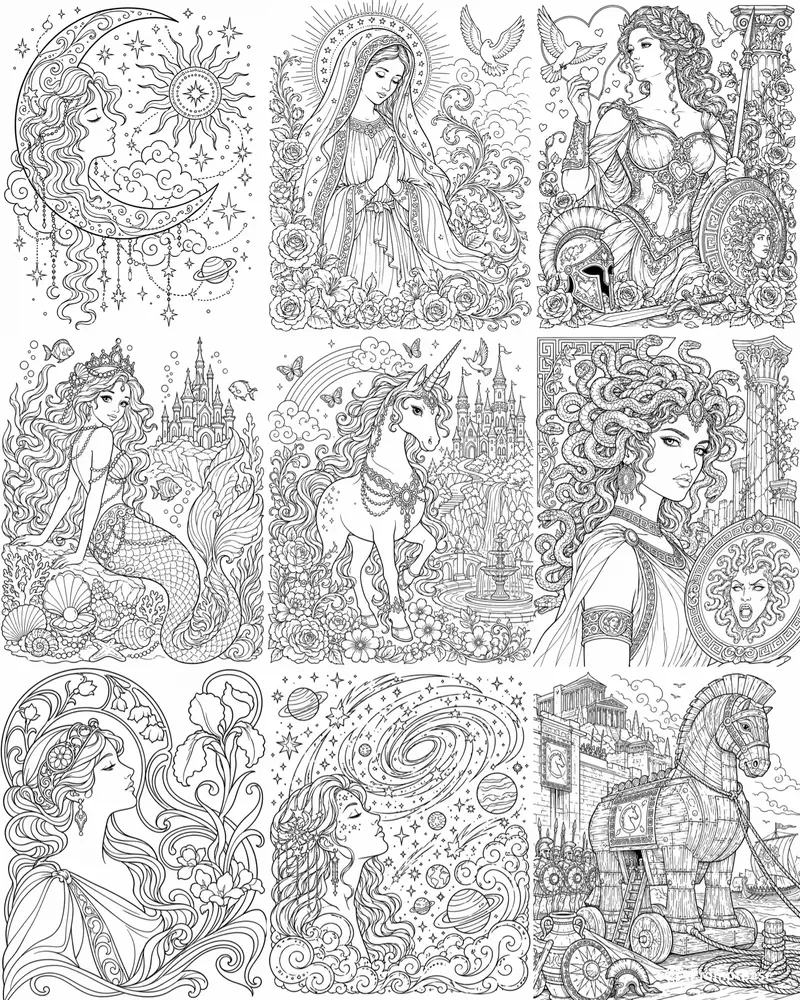 Intricate Line Art Coloring Page Creators