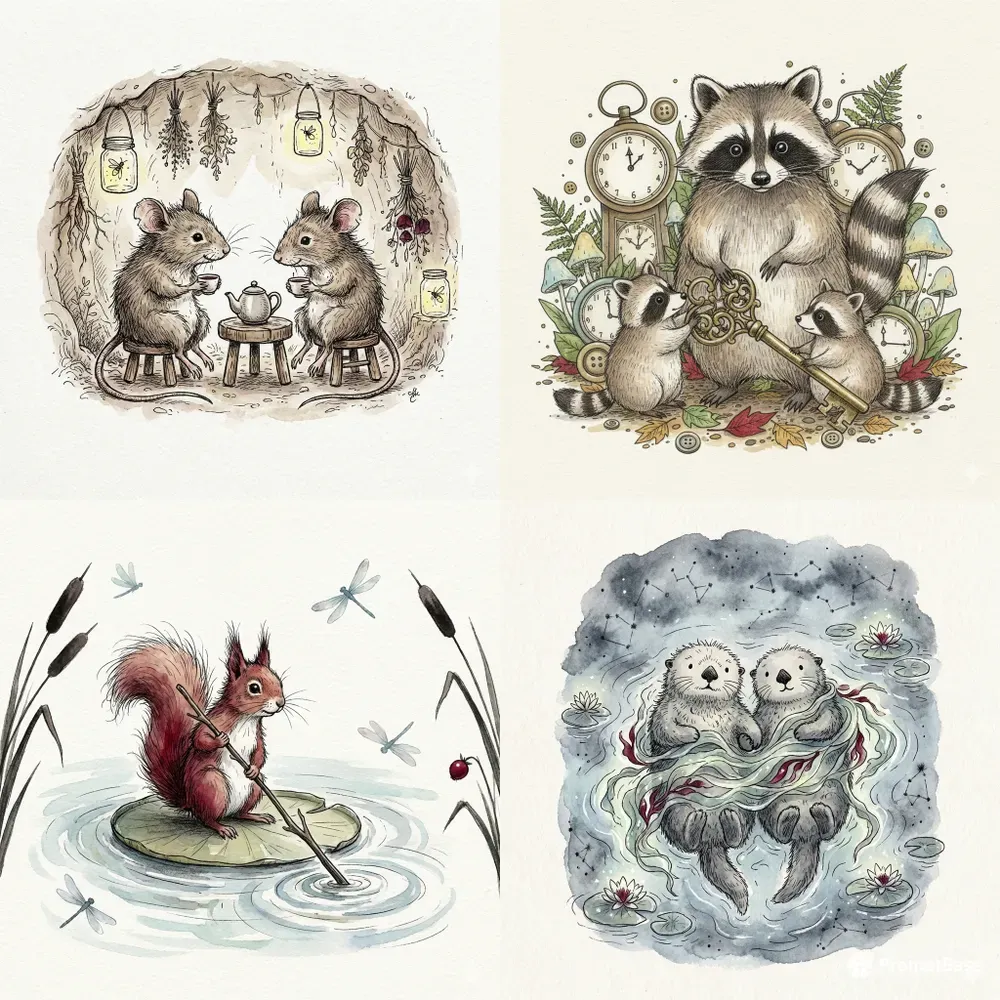 Handdrawn Illustration Animals