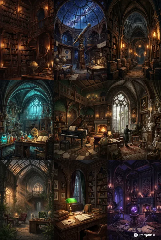 Gothic Dark Academia Interiors