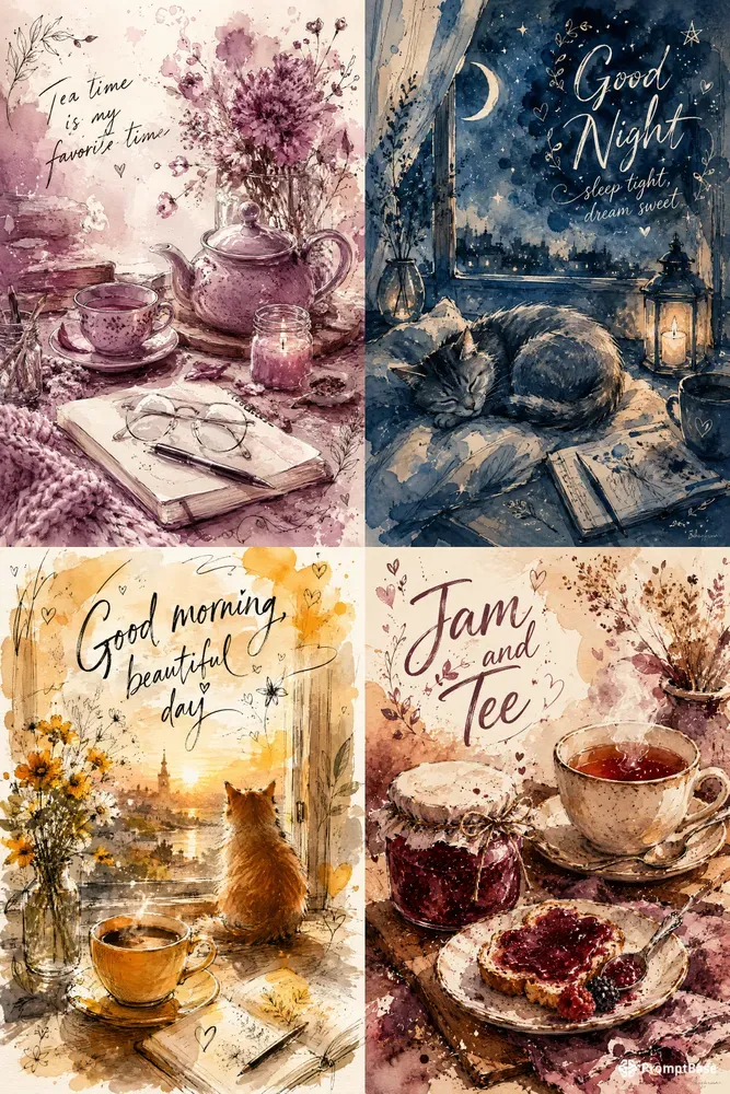 Watercolor Mood Illustrations