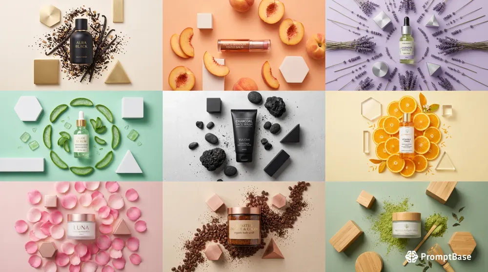 Flat Lay Cosmetic Mockup Photos