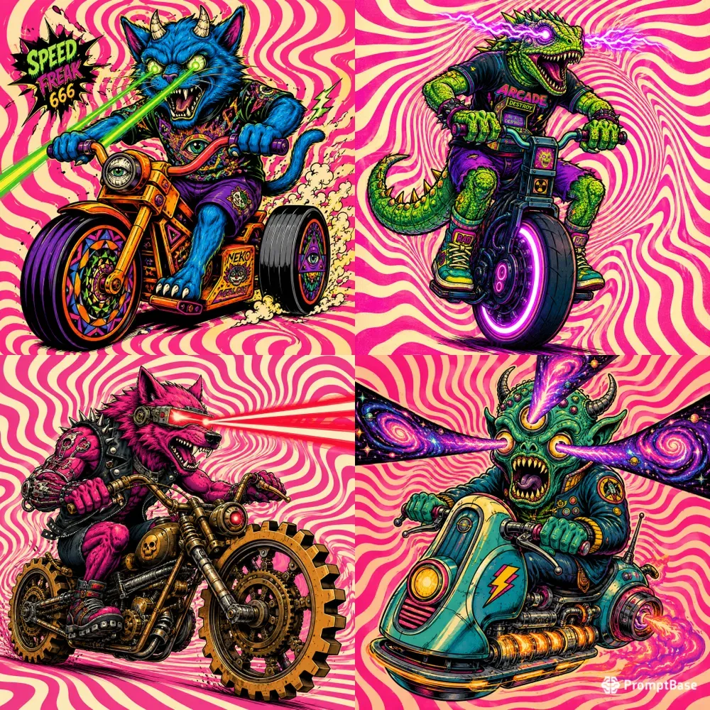 Psychedelic Lowbrow Characters