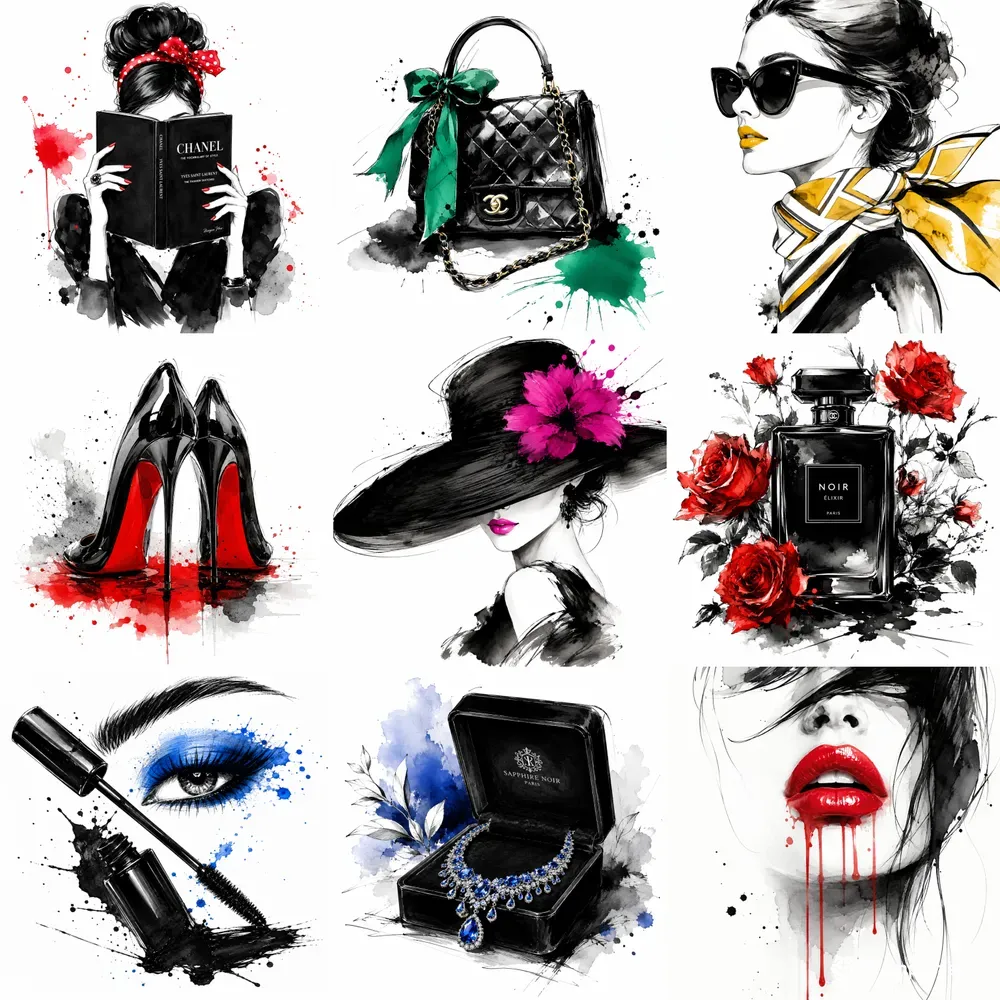 Chic Spot Color Fashion Art