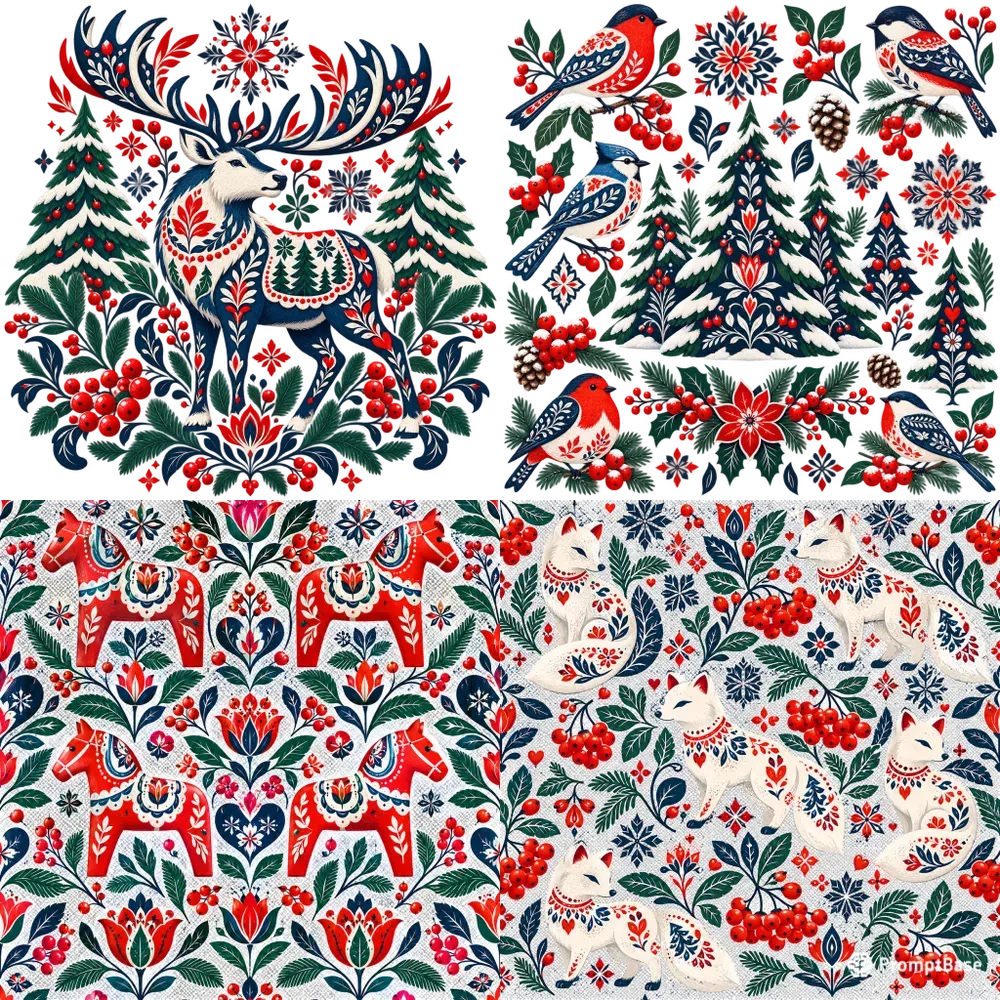 Whimsical Winter Nordic Folk Art Bundles