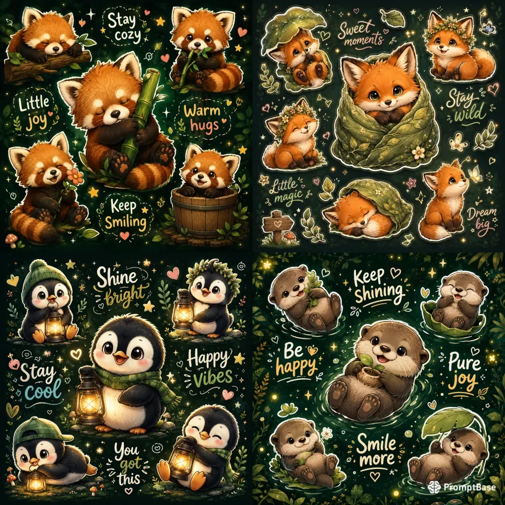 Cute Animal Sticker Sheets