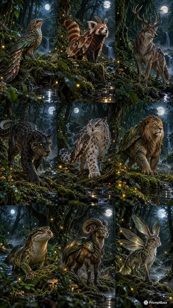 Hyperrealistic Hybrid Forest Creatures