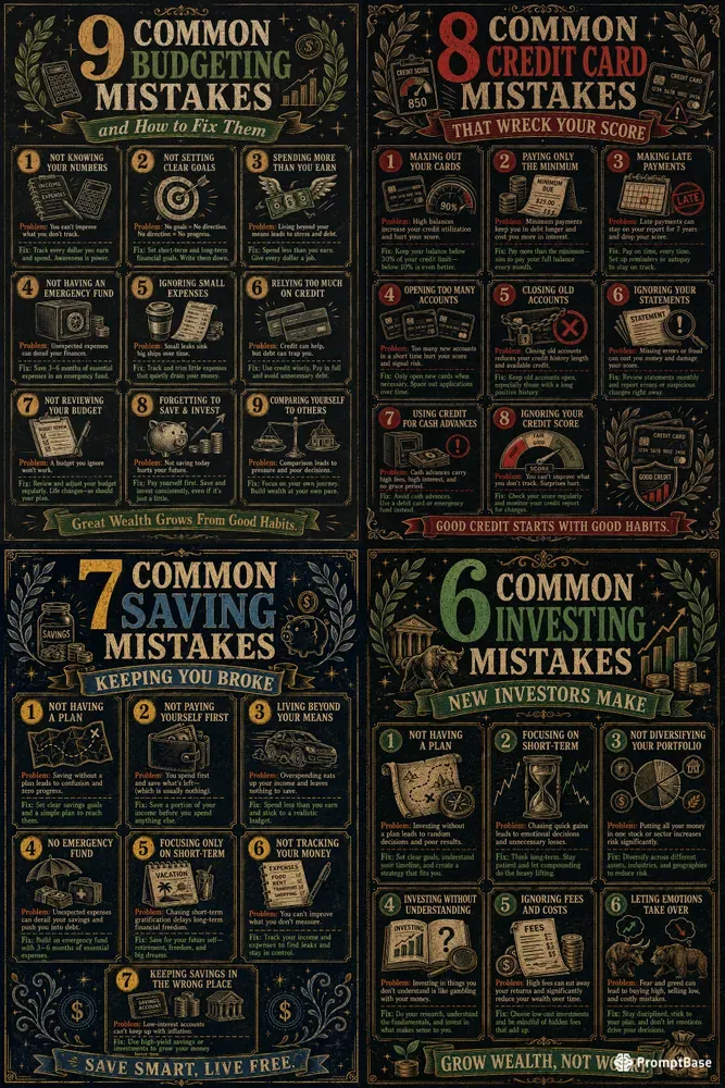 Personal Finance Mistakes Infographics