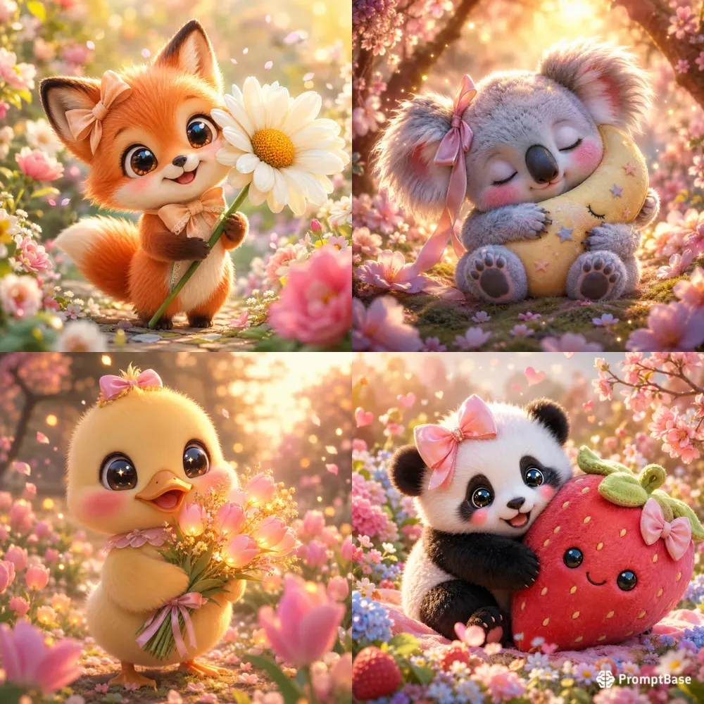 Cute Kawaii Animal Portraits
