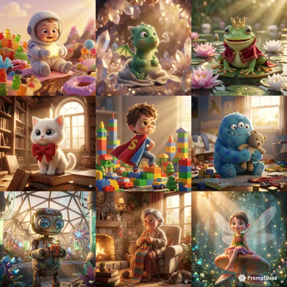 Free Cute 3D Pixar Style Characters