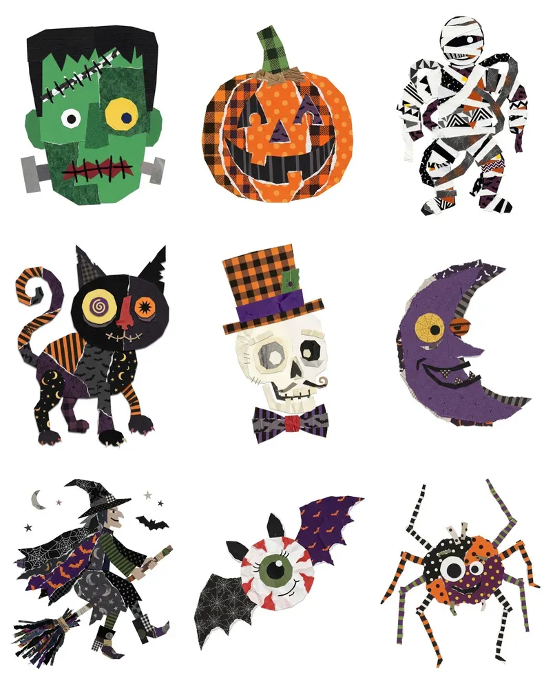 Quirky Halloween Collage Cliparts