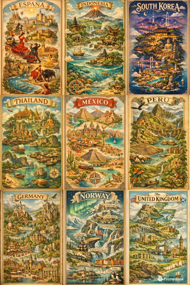 Fantasy Travel Map Posters