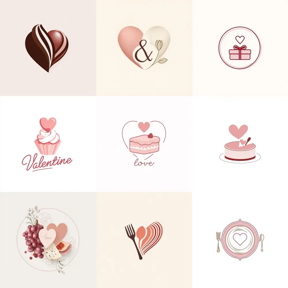 Valentines Food Business Logos