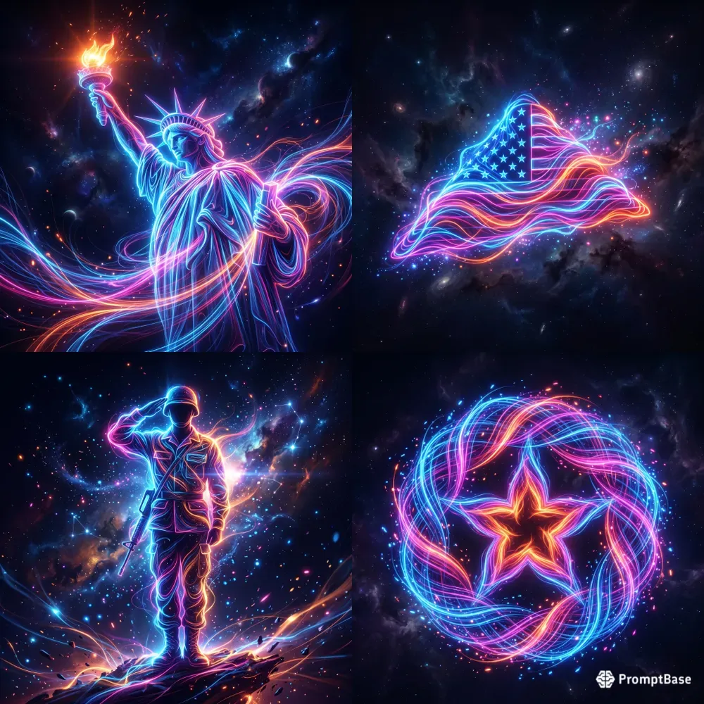 Neon Memorial Day Art