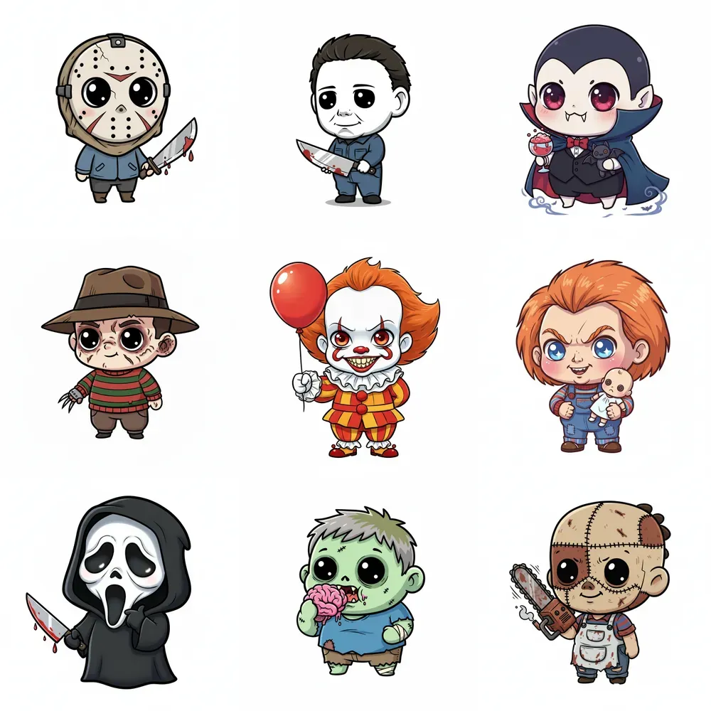 Spooky Chibi Style Illustrations