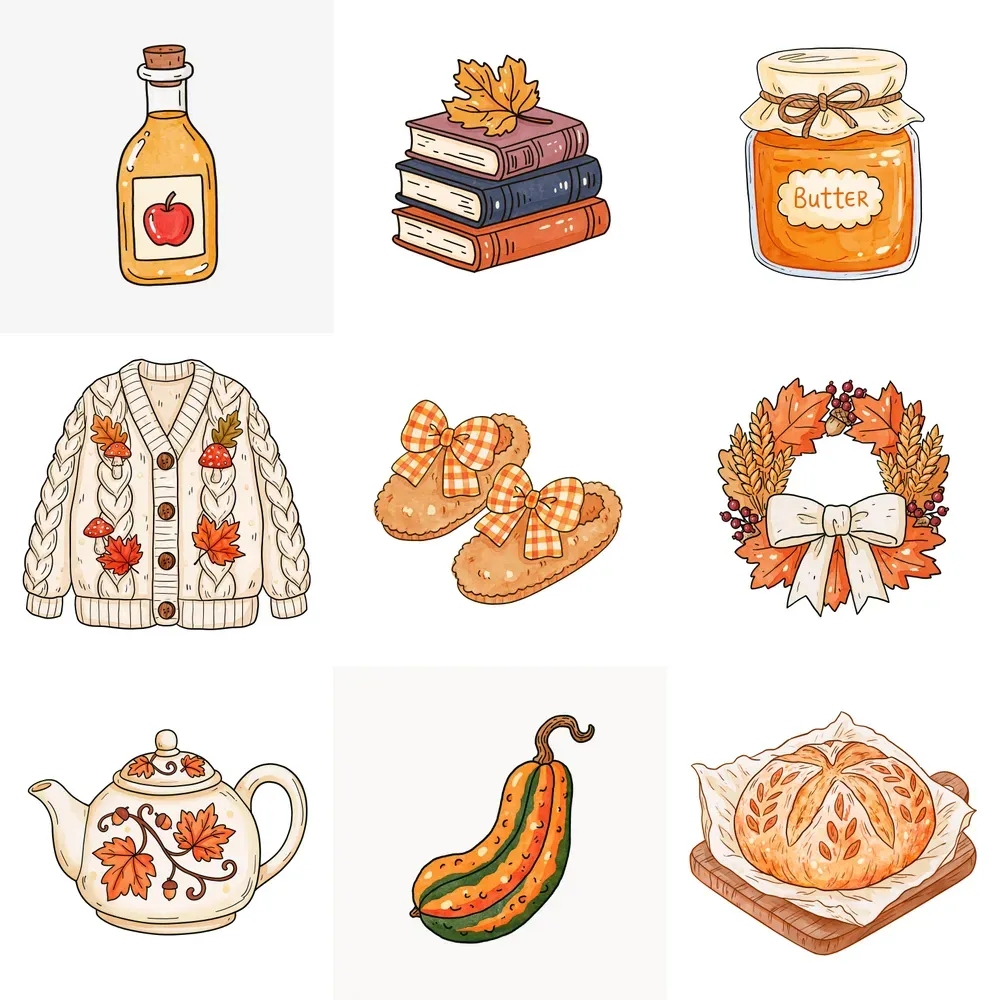 Whimsical Autumn Cliparts