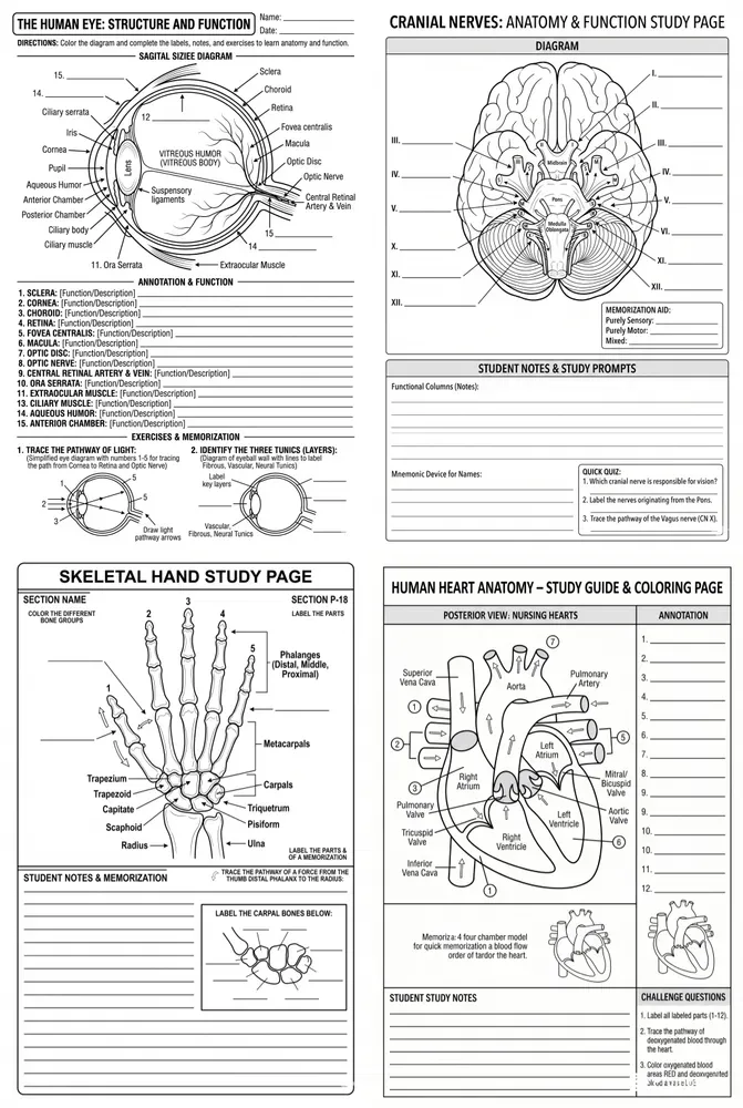 Anatomical Nursing Study Coloring Pages