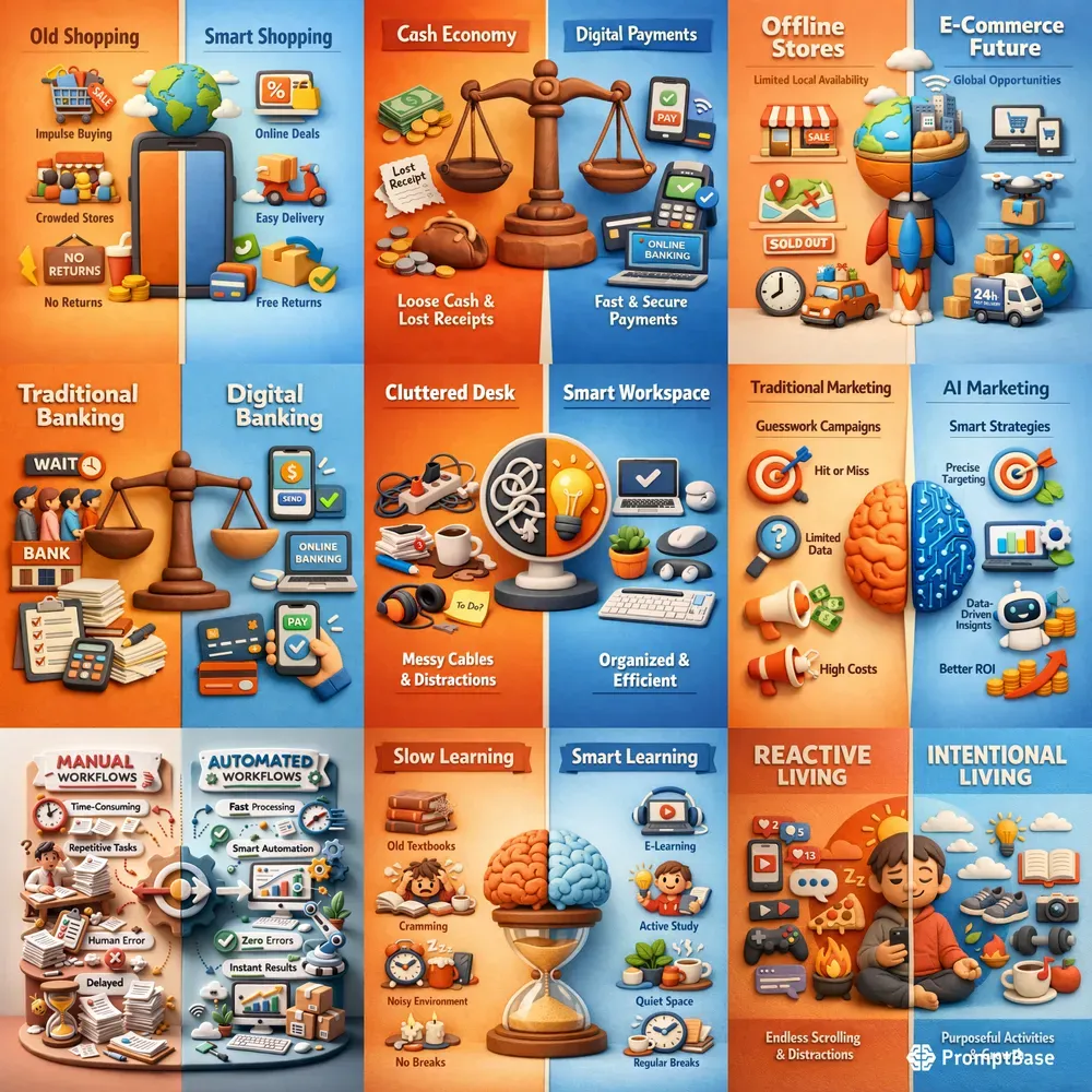 Split Concept Clay Infographic Style