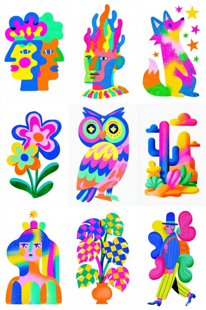 Color Pop Risograph Art