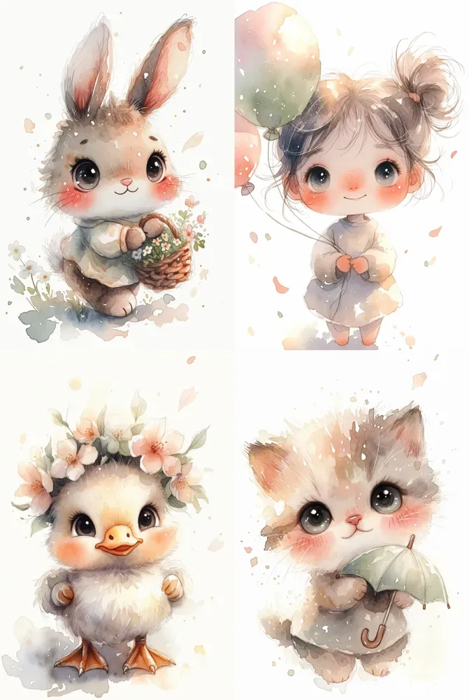 Spring Cute Character Logo Designs