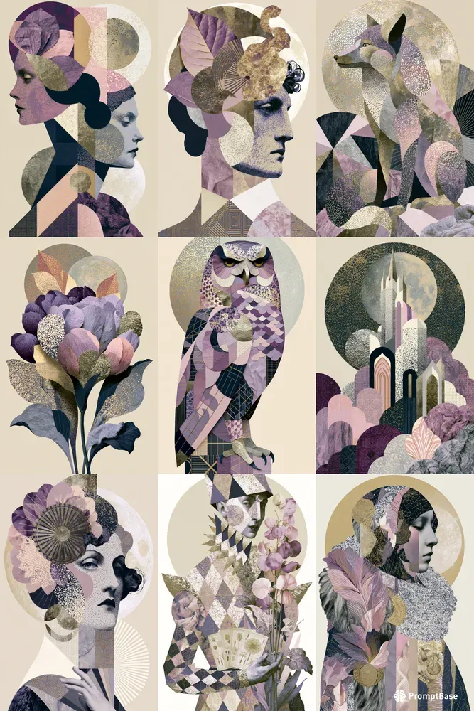 Opaline Deco Collage Geo Art