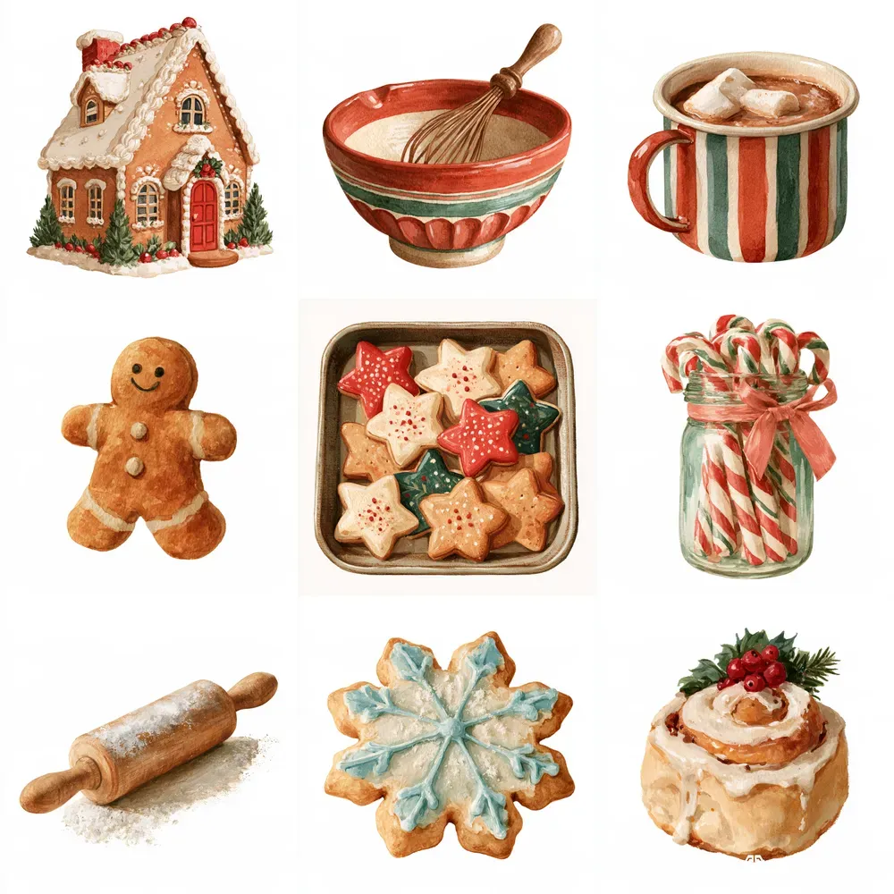 Cozy Christmas Baking Cliparts