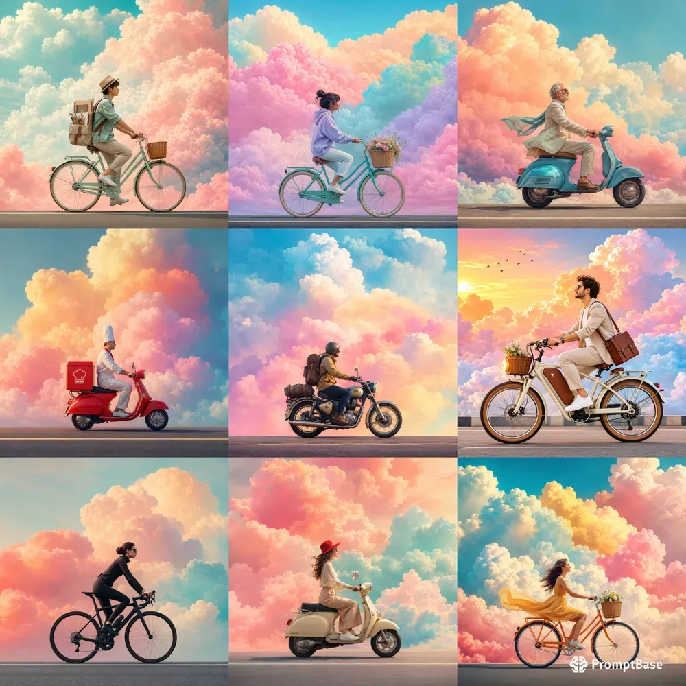 Surreal Cloud Journey Scenes