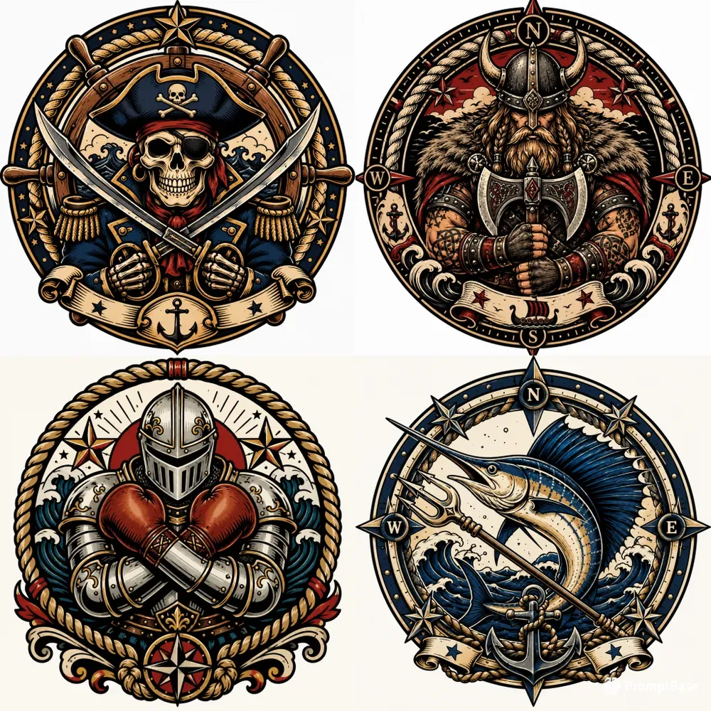 Create Bold Nautical Tattoo Logos