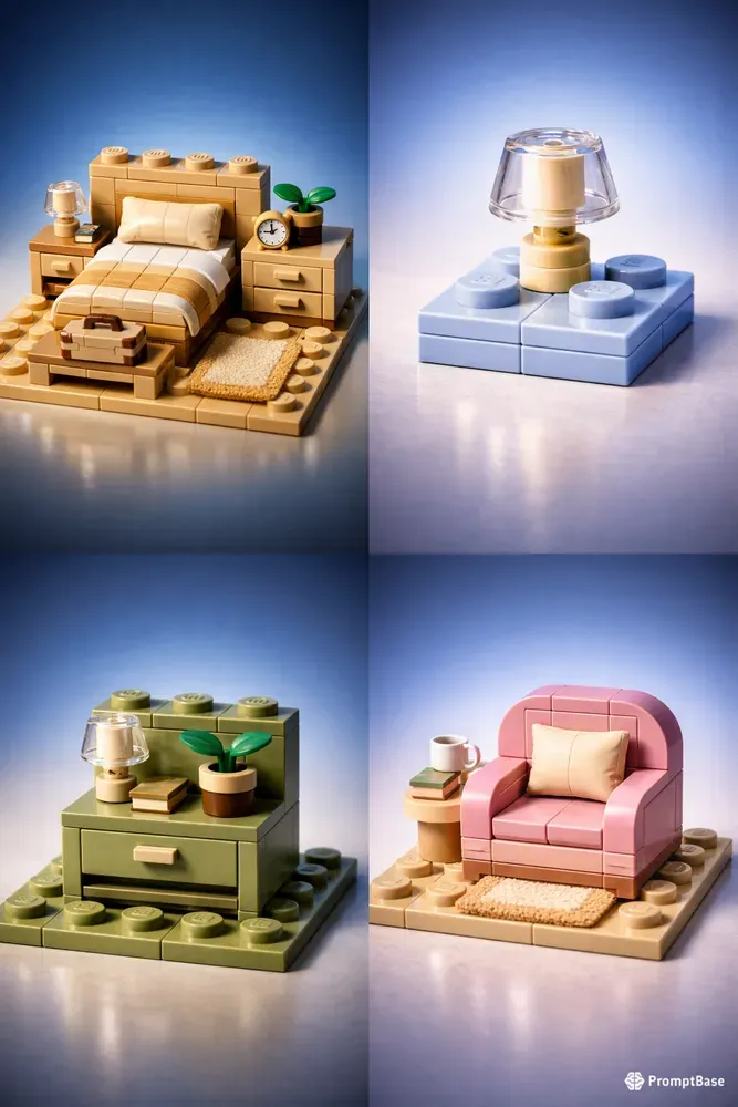 Lego Bedroom Props Render Sets
