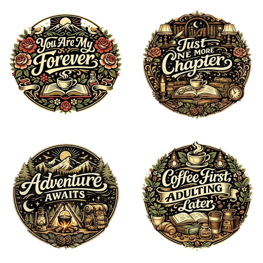 Vintage Typography Badge Tshirts