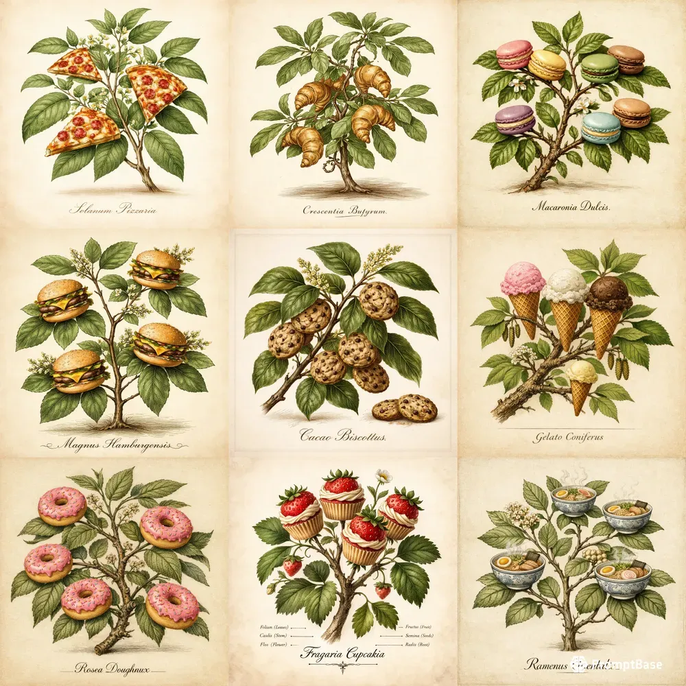 Vintage Botanical Food Prints