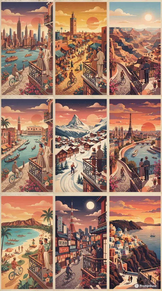 Vintage Travel Poster Style Generator