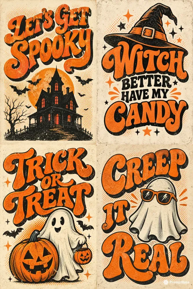 Gritty Retro Script Halloween Posters