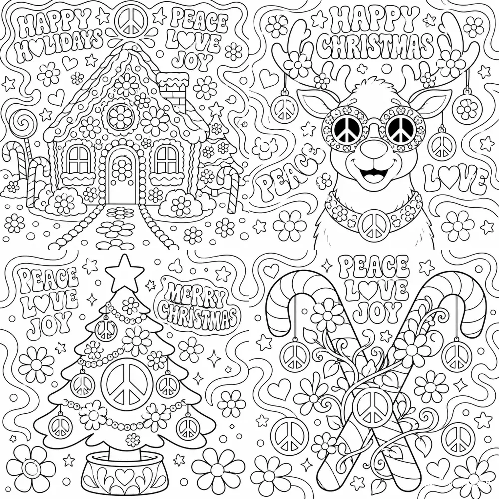 Retro Christmas Colorings