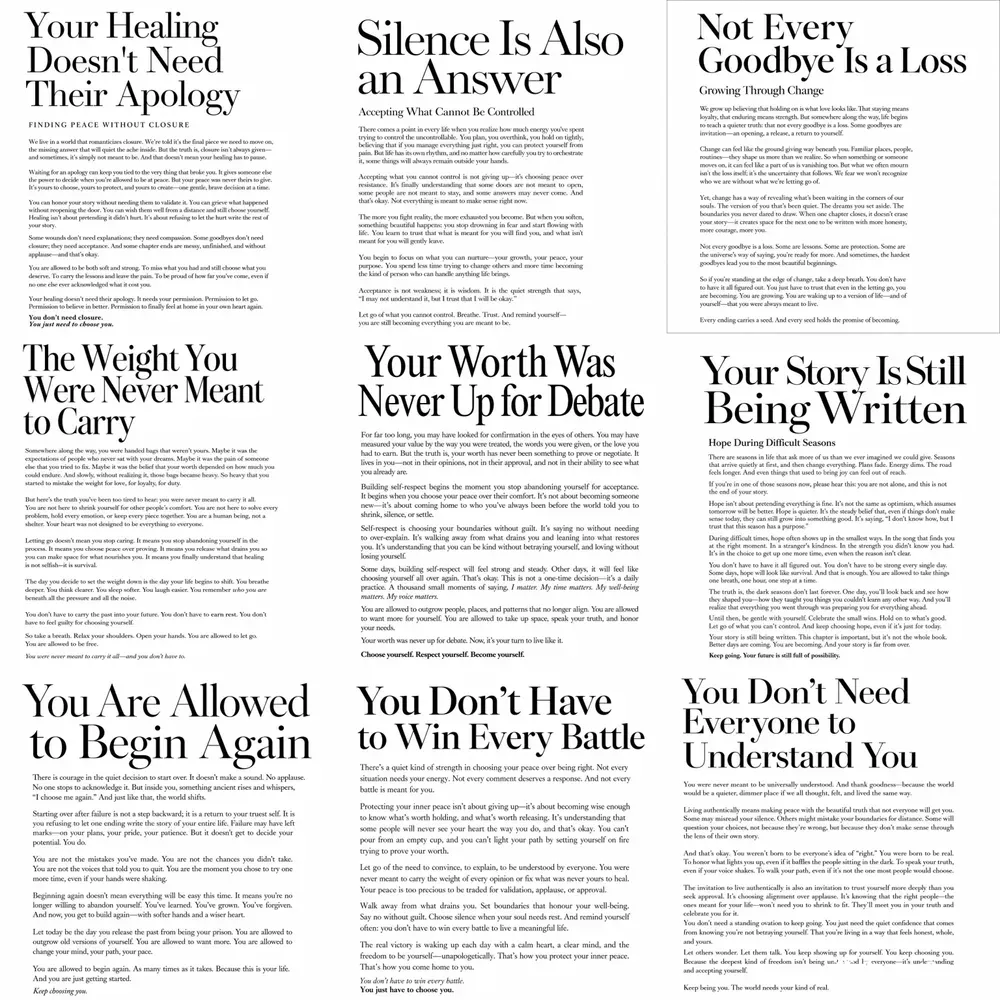 Minimalist Reflective Text Posters