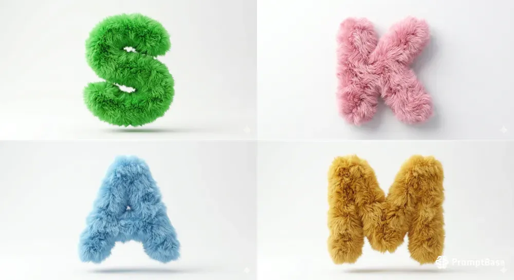 3D Fluffy Furry Letters Generator