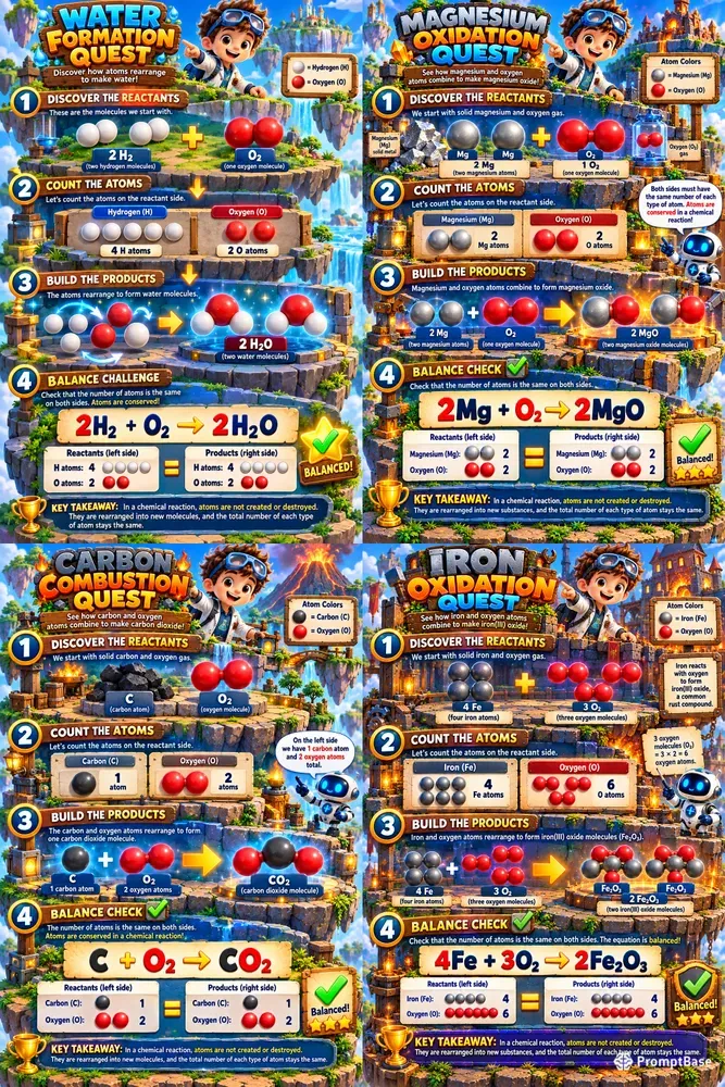 3D Chemical Equation Game Infographics