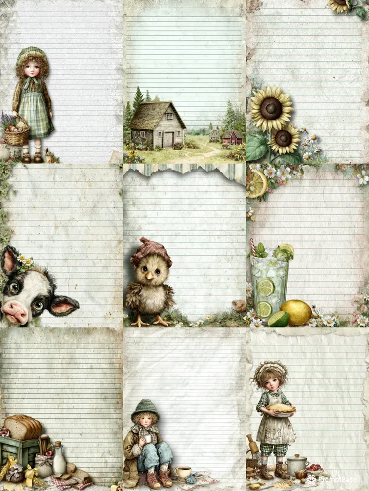 Summer Shabby Farmhouse Plain Papers