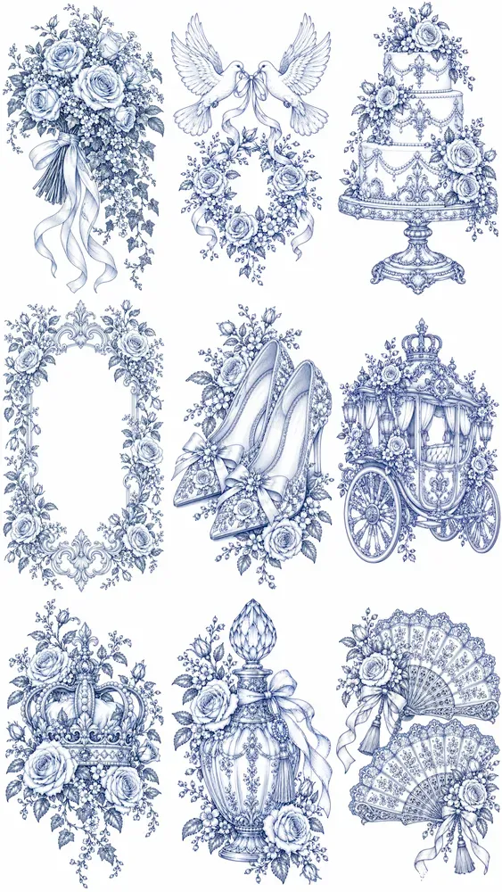 Blue Garden Royal Wedding Cliparts