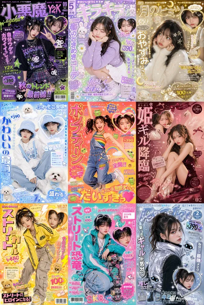 Y2k Kawaii Purikura Magazine Covers