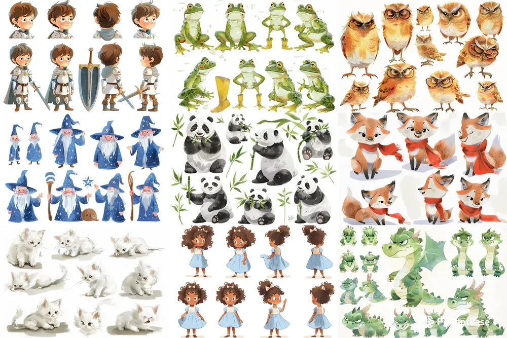 Storybook Character Pose Sheets