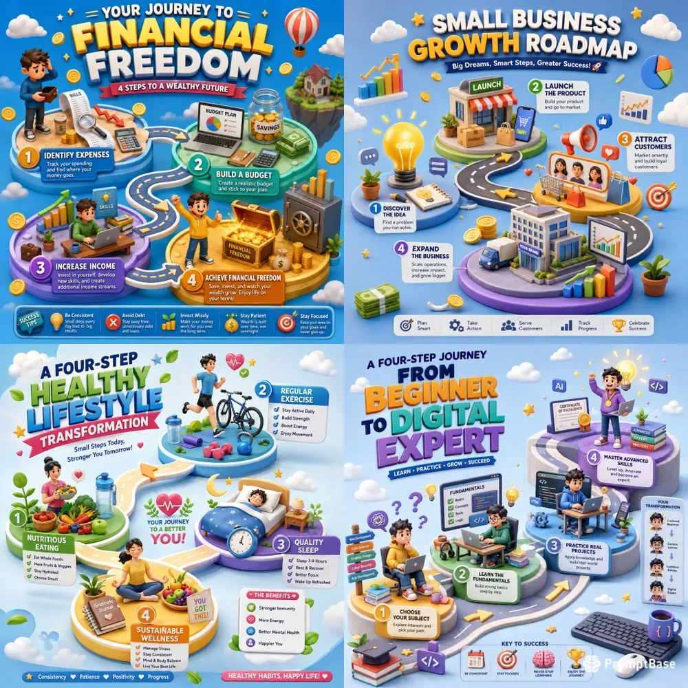 4step Journey Infographics