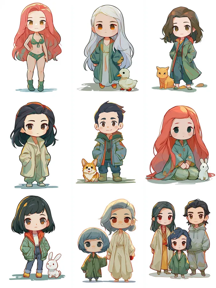Soft Chibi Character Illustrations