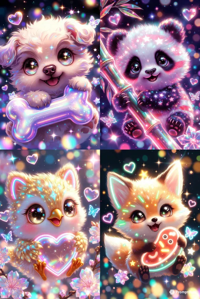 Cute Neon Kawaii Animal Generator