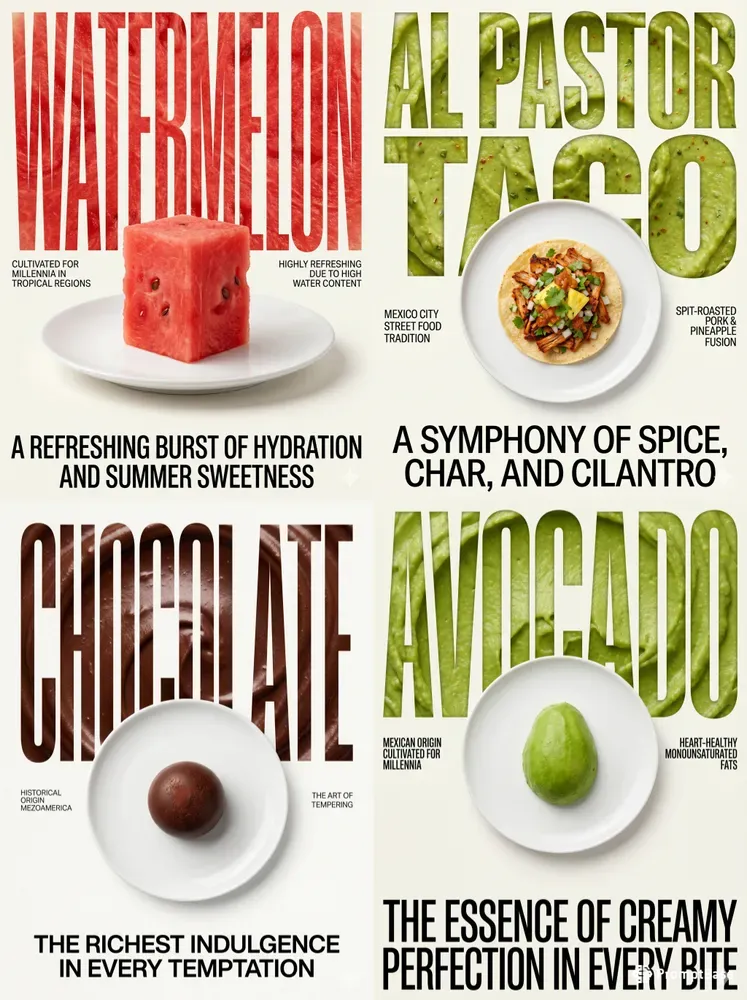 Modern Typographic Food Poster Generator