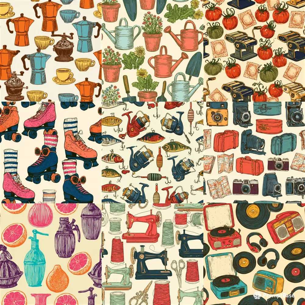 Retro Cartoon Seamless Patterns