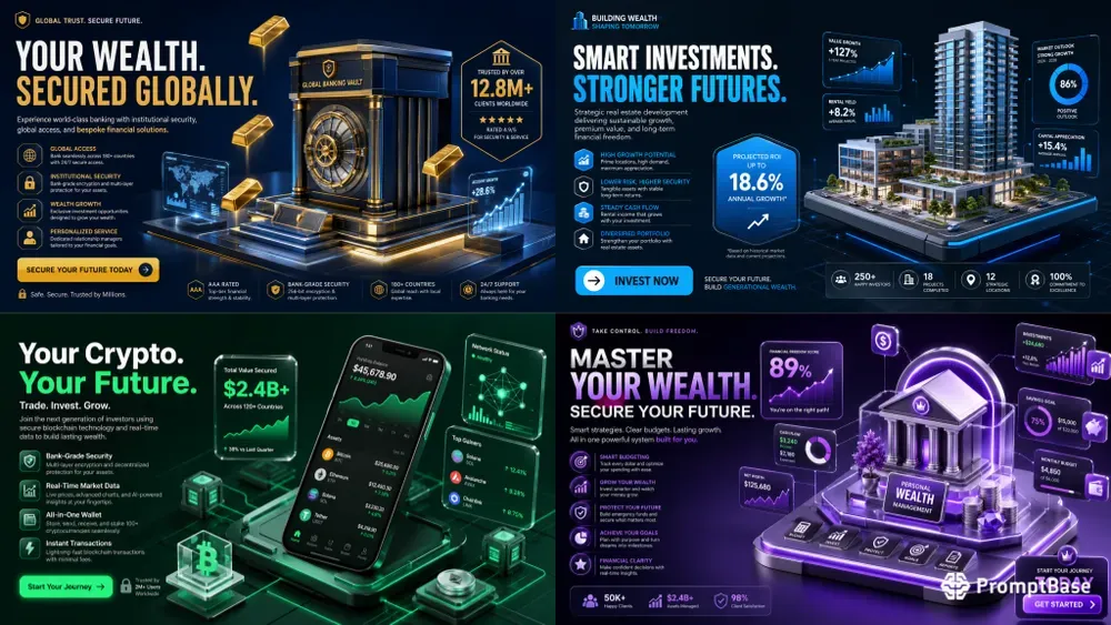 Corporate Fintech 3D Infographic Assets