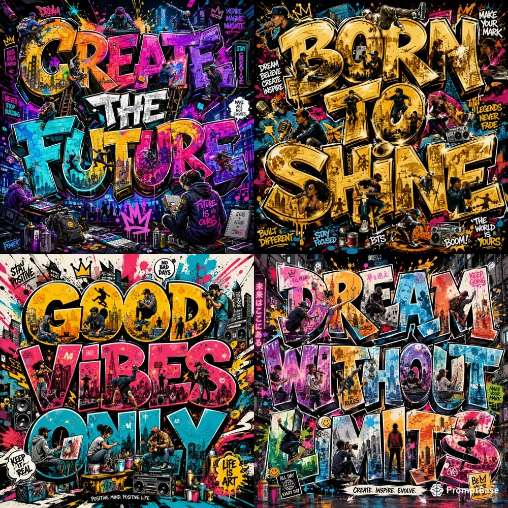 Neon Word Explosions